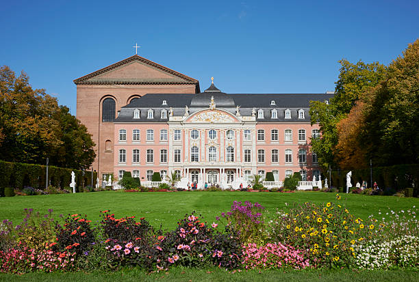 Trier, Germany -Oct. 14, 2025:  The Electoral Palace in Trier, Germany, on a sunny autumnal day. It was the residence of Archbishops and Electors of Trier from the 16th century until the late 18th century.