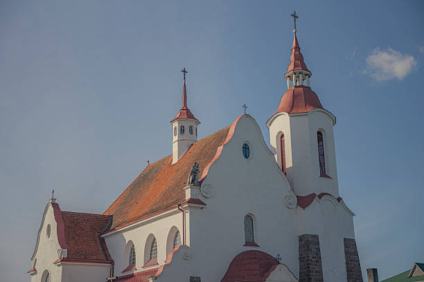 istock an ancient Catholic church in Belarus 2242513089