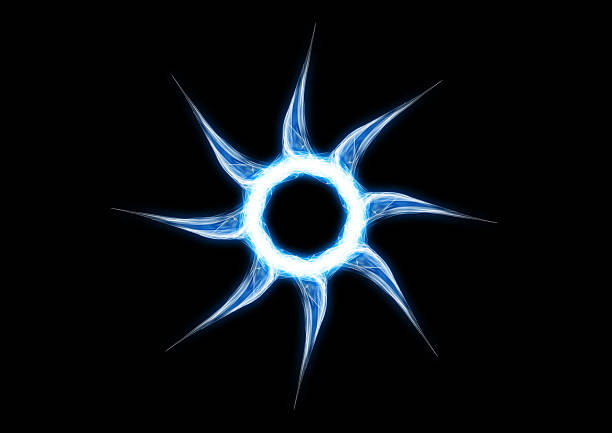 3d illustration of a blue glowing smoke ring on a black background