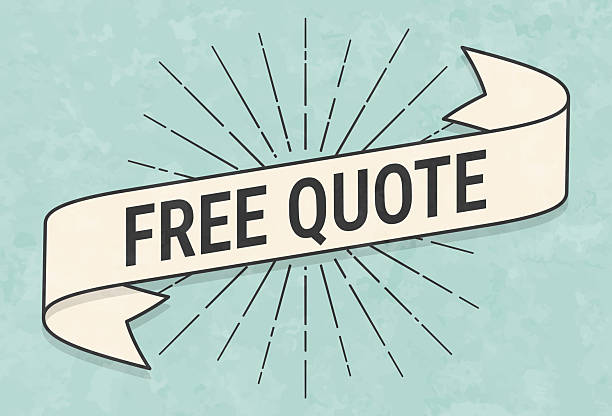 Free Quote. Banner, ribbon, label in a trendy vintage style. Beautiful retro ribbon with old textured paper and sunbursts in the background. Colors used: green, blue, beige and black. The banner is beige with a black outline, the sunbursts and the text are black. The background is green-blue. Vector Illustration (EPS file, well layered and grouped). Easy to edit, manipulate, resize or colorize. Vector and Jpeg file of different sizes.