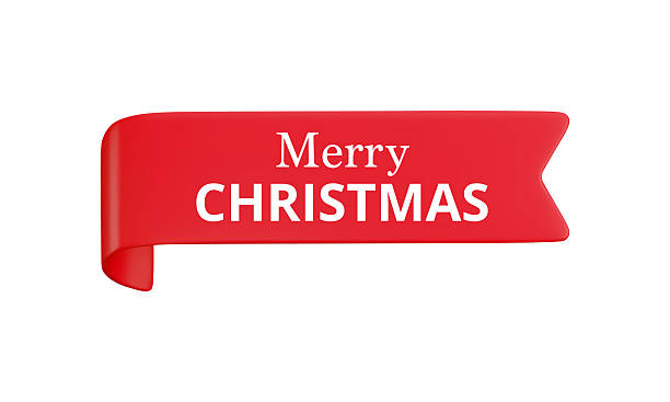 istock Vector cartoon 3d Merry Christmas red ribbon banner, realistic 3d decorative design element with text for holiday design, new year greeting card, decor, Xmas sticker 2242538663