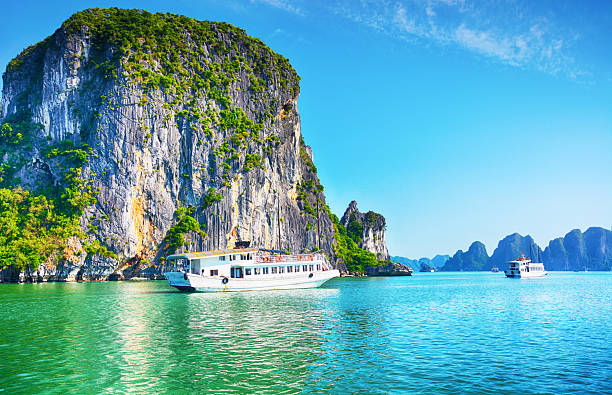 Seascape at Halong Bay, Vietnam. Unesco World Heritage Site