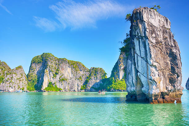 Seascape at Halong Bay, Vietnam. Unesco World Heritage Site