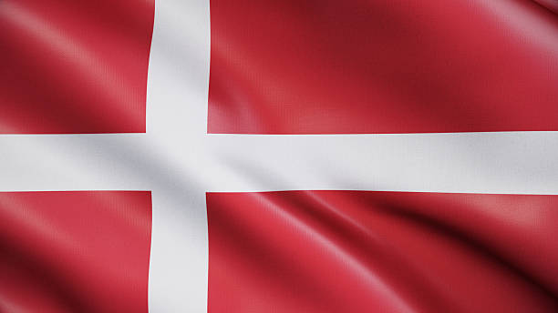 istock Fluttering silk flag of Denmark. Full Screen. 2242541222