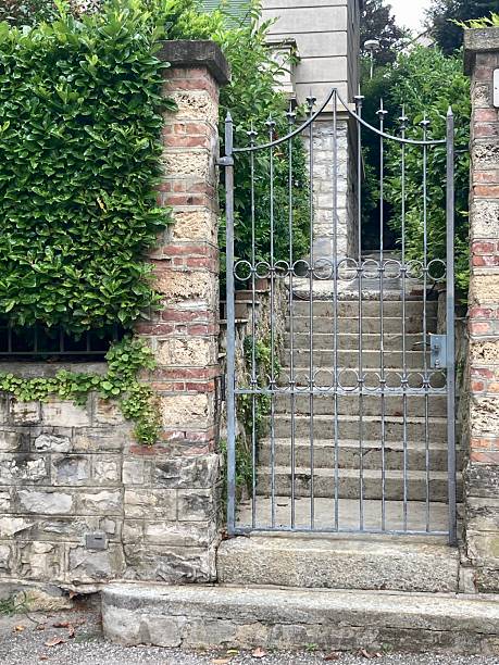 istock Vintage Architectural Wrought Iron Gate – High-Quality Stock Images 2242542071