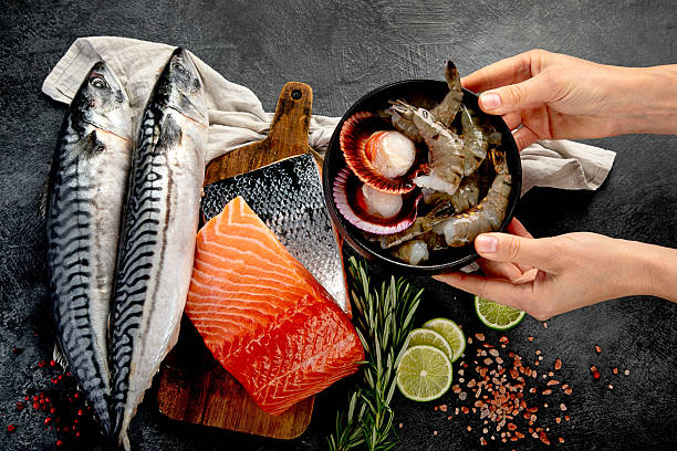 istock Assorted seafood. Mediterannean food concept. 2242543657
