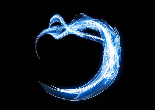 istock 3d illustration of blue luminous smoke waves 2242543814