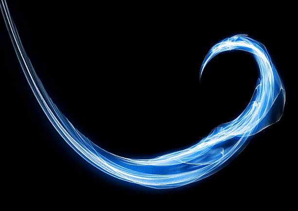 istock 3d illustration of blue luminous smoke waves 2242543817