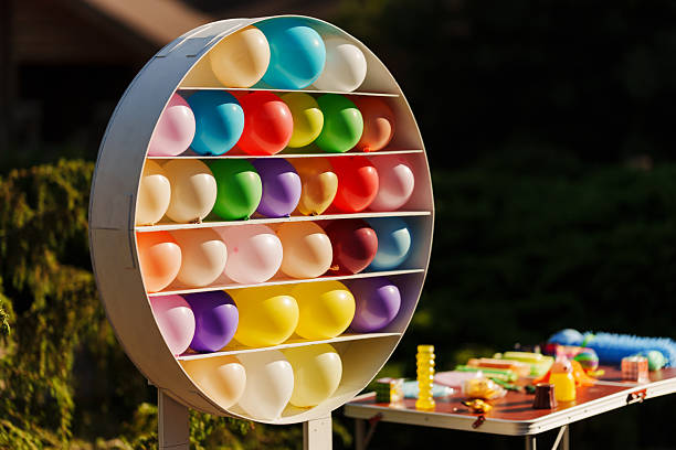 colorful plastic balloons in the pool.