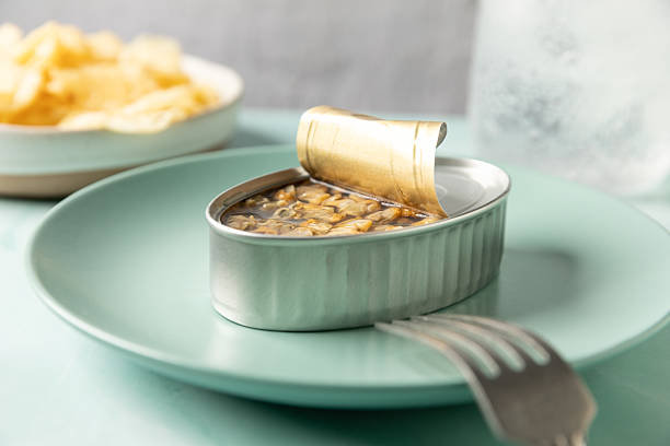 istock Canned cockles served on turquoise dish 2242557130