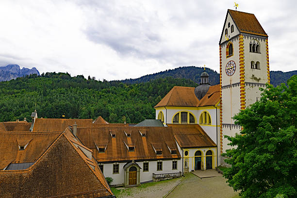 View of Uhrenturm, from Fussen Castle walls, in Fussen, Bavaria, Germany, on Monday, 8th September, 2025.