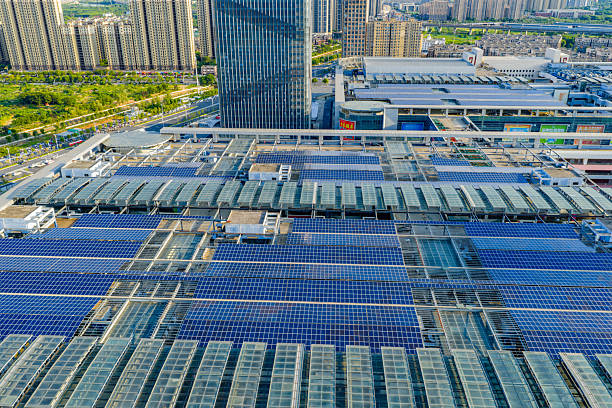 istock Rooftop solar photovoltaic panels 2242560733