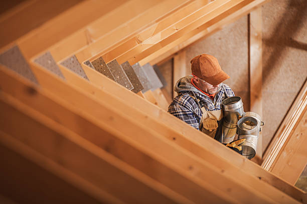 istock Carpenter Carrying Tools While Working on Wooden Staircase in Construction Site 2242563435