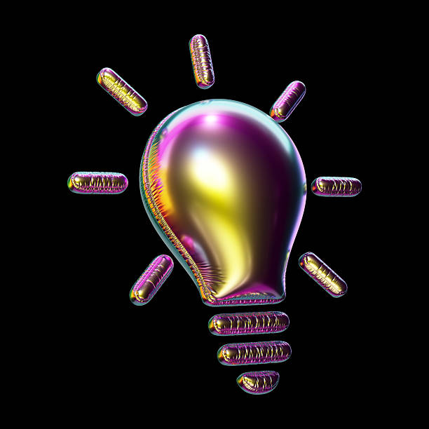 3d rendering of lightbulb. Minimal idea concept.