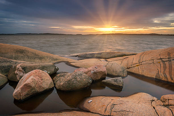 Coastline of Fiskeback in Gothenburg, Sweden