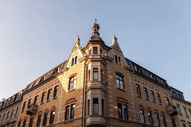 istock Beautiful old Residential Building with a Yellow Clinker Brick Facade 2242591388