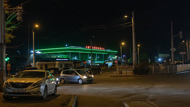 Bishkek, Kyrgyzstan October 10 2024:  the western bus station is located in Bishkek.  formerly a Soviet-style economy, has undergone changes that align more with a market