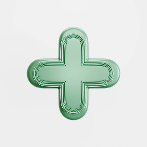 Green plus sign isolated on white background