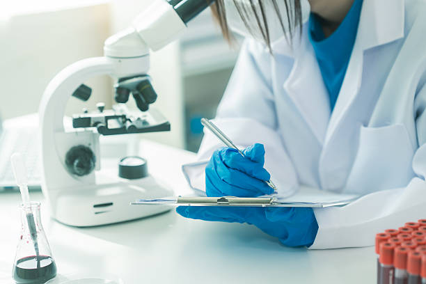 istock Scientists are experimenting with clear liquids in glass test tubes, using modern laboratory medical research. Experiments to develop health innovations. 2242604843