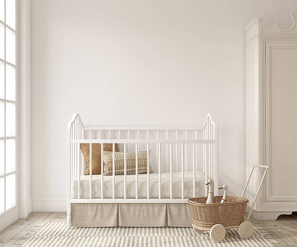 istock Nursery interior in scandinavian style. 3d render. 2242606993