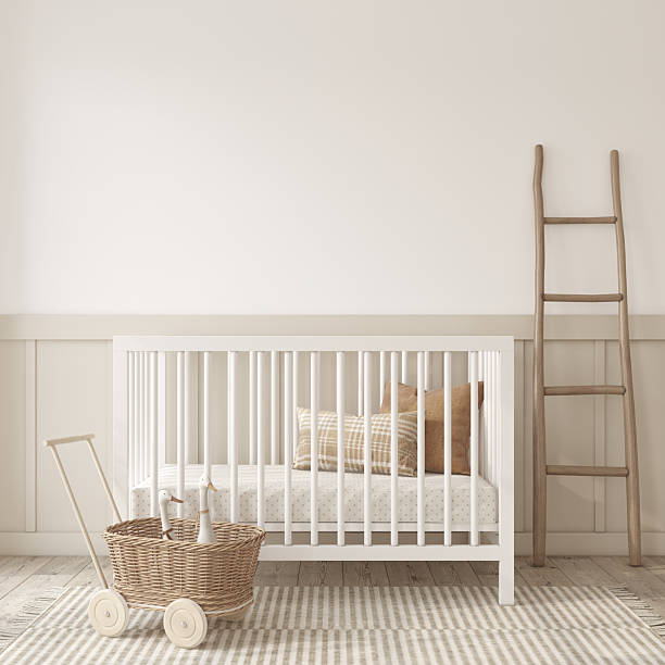 istock Nursery interior in scandinavian style. 3d render. 2242606995