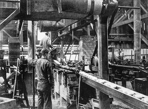 Black and White Photograph of the British Empire in the 19th Century: Trading and Commerce,