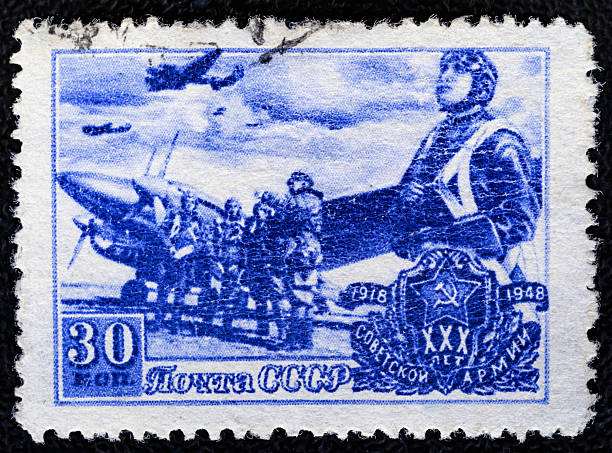 istock USSR-CIRCA 1948:Postage stamp printed in Soviet Union shows 30th Anniversary of the Soviet Army, serie, circa 1948.Philately.World stamp collection. 2242610571