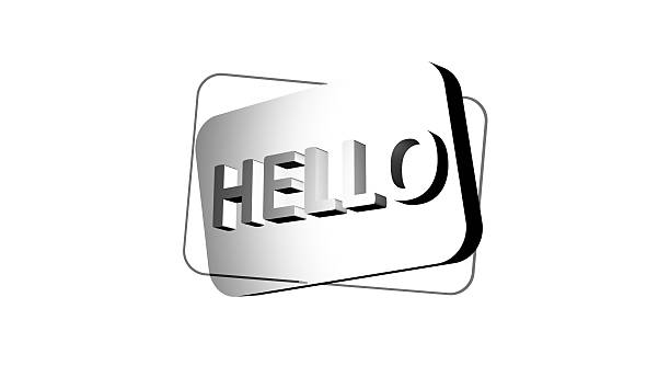 Hello text on Soft Metalic Button Photo 4K
