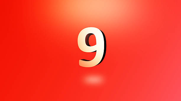 Number 9 4K stock photo