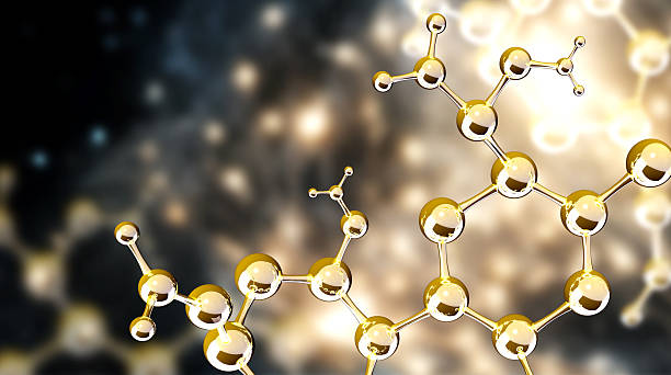 istock Vertical or horizontal banner with model of abstract molecular structure. Backdrop with glass atom model. Creative background with a glass model of an atom. Copy space for your text. 3d render 2242621336