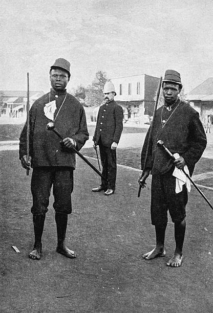 Black and White Photograph of the British Empire in the 19th Century: Law and Justice, Police, Natal Colony, South-East Africa