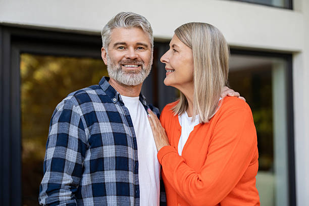 istock Mature couple feeling happy and smiling nicely 2242624457