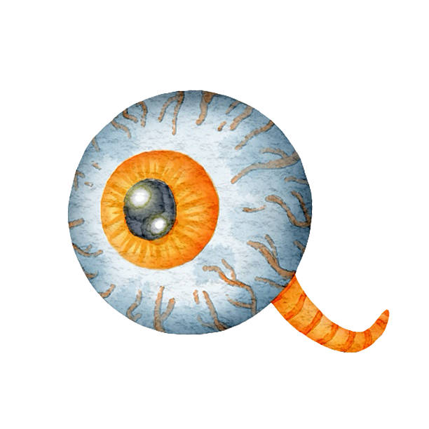 istock Watercolor Halloween Eyeball Clipart. Spooky hand-painted human eye illustration. Isolated element for horror themes, mystical projects, stickers, and party decorations 2242634592