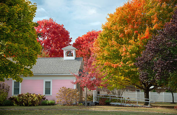 istock Pink School on an Autumn Day 2242636785