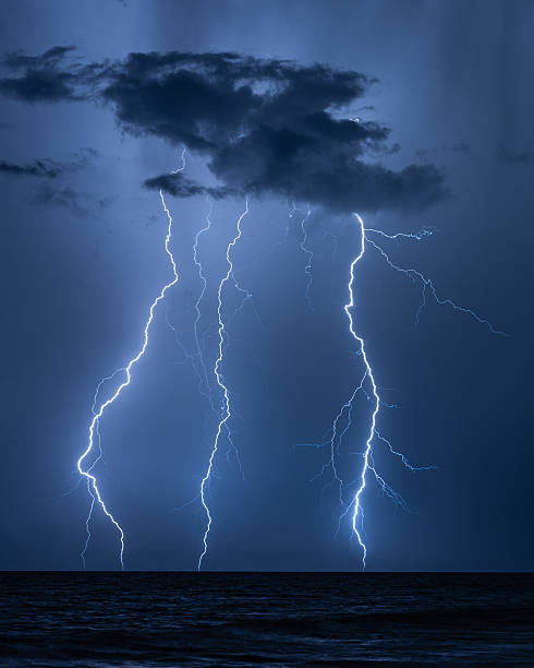 istock Tropical Lightning Storm Over the Ocean 2242638786