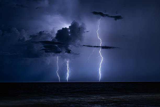 istock Tropical Lightning Storm Over the Ocean 2242638787