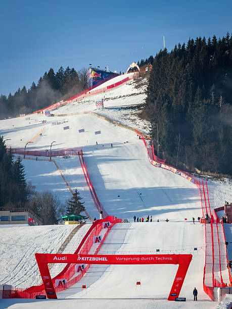Kitzbuehel, Austria  January 24, 2025: Finish area at legendary Streif downhill ski race