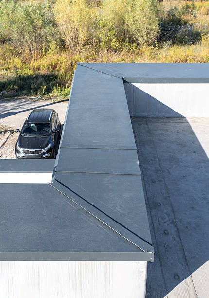 istock Metal parapet with standing-seam lock 2242651751