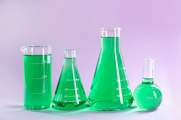 Close-up of a scientific experiment on a laboratory