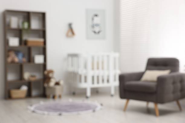 istock Blurred view of baby's room. Interior design 2242655433
