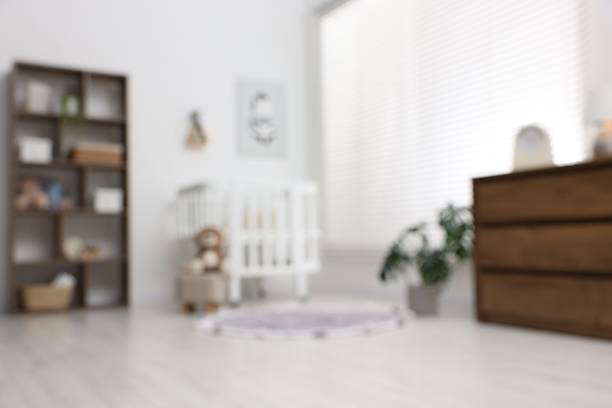 istock Blurred view of baby's room. Interior design 2242655437