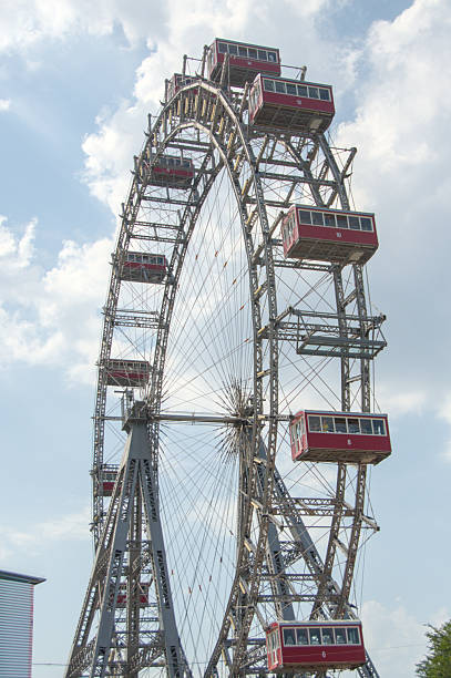 old Ferris wheel at an amusement park in Vienna. High quality photo