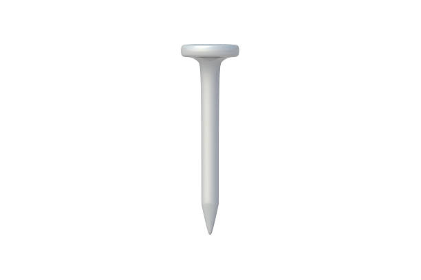 istock Construction nail isolated on white background. Industrial tool for repair. Top view. 3d render 2242658286