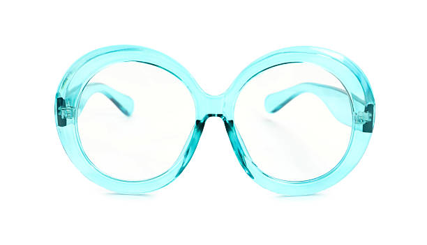 istock Stylish light blue glasses isolated on white 2242659336