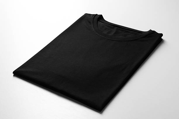 istock Blank black t-shirt on white background, closeup. Mockup for design 2242661173