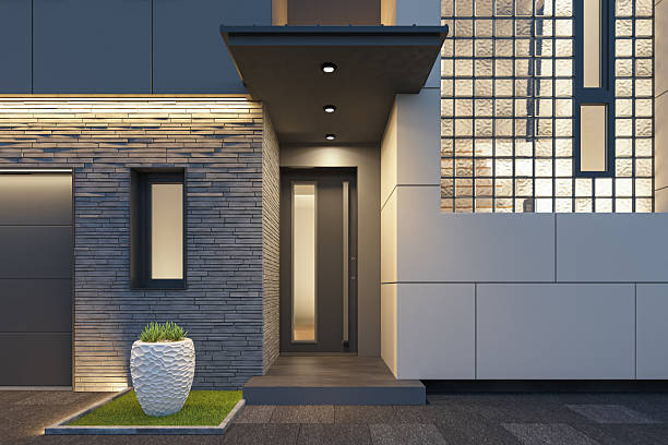 istock Luxury Two-Story Villa with Modern Architectural Design at Dusk 2242664717