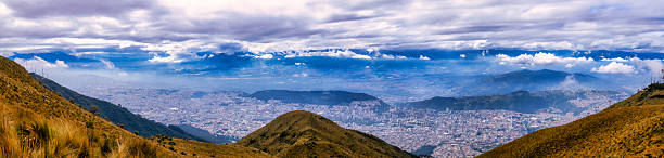 Panoramas themes: High angle aerial view of Caracas city valley and the Avila mountain at the background
