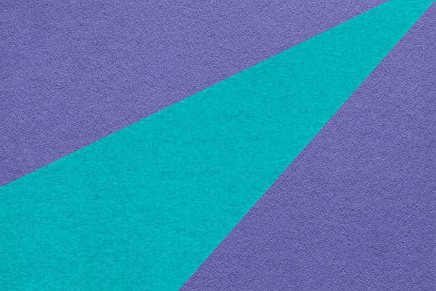 Abstract old geometric violet paper background with turquoise rays, macro texture for banner, template, presentation.