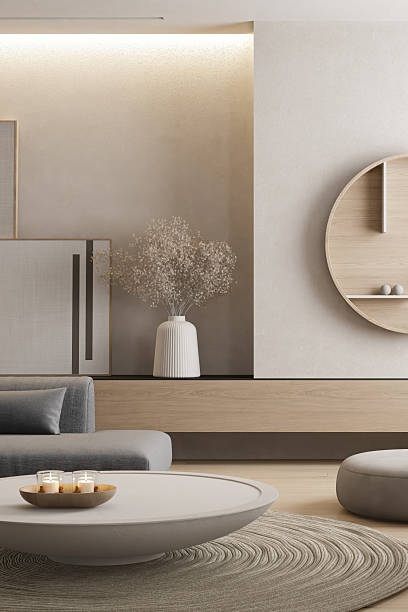 istock Japandi Modern Interior Detail with Minimalist Styling 2242677565