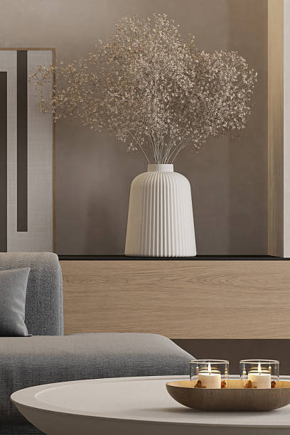 istock Japandi Modern Interior Detail with Minimalist Styling 2242677576